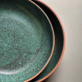 Jade green ceramic flat bowl by Sticky Earth Ceramics Singapore