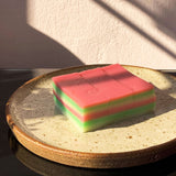 Traditional Malay kueh on Speckled White Handmade Ceramic Flat Plate by Sticky Earth Ceramics Singapore