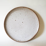 Speckled White Handmade Ceramic Flat Plate by Sticky Earth Ceramics Singapore