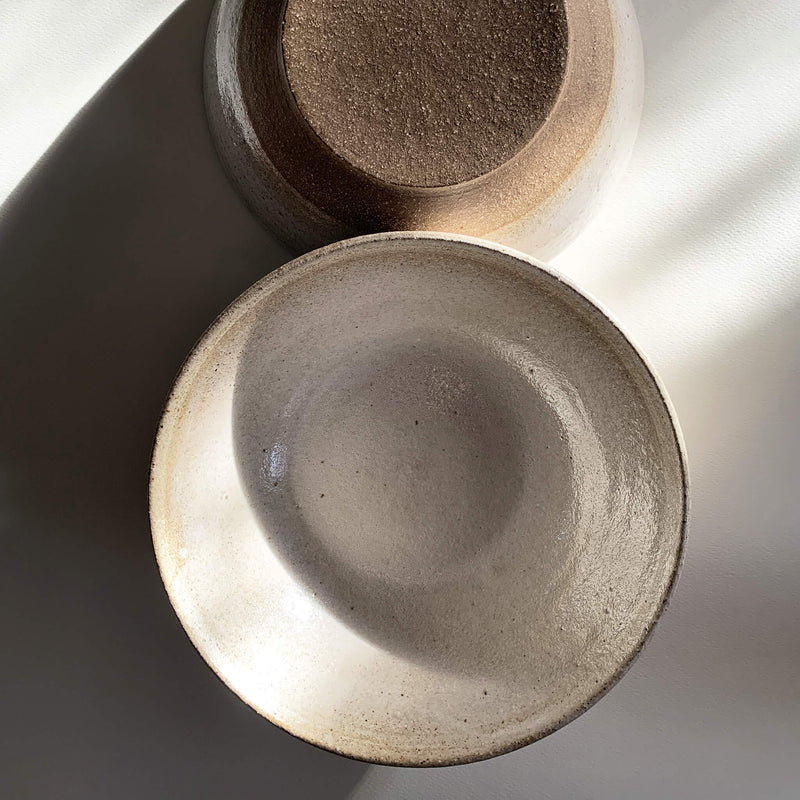 Handmade speckled creamy white bowls by Sticky Earth Ceramics SG